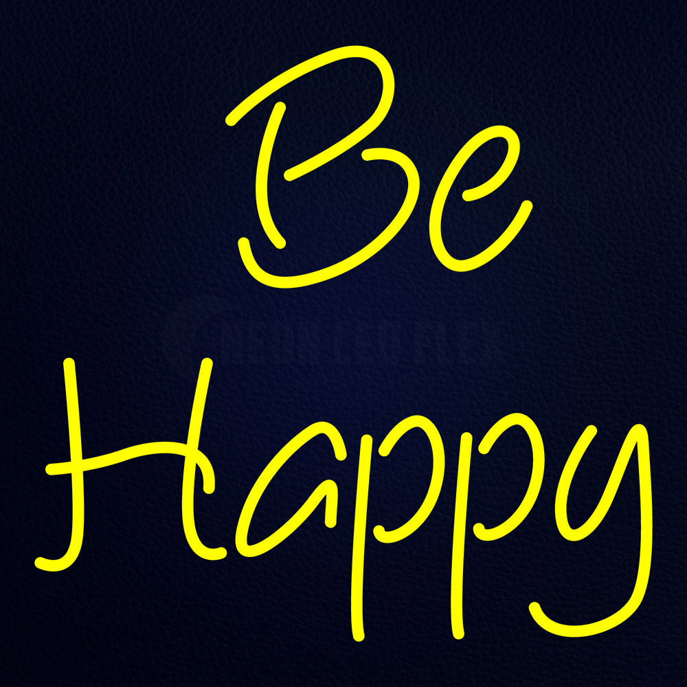 Be Happy 24" x 24" LED Neon Sign