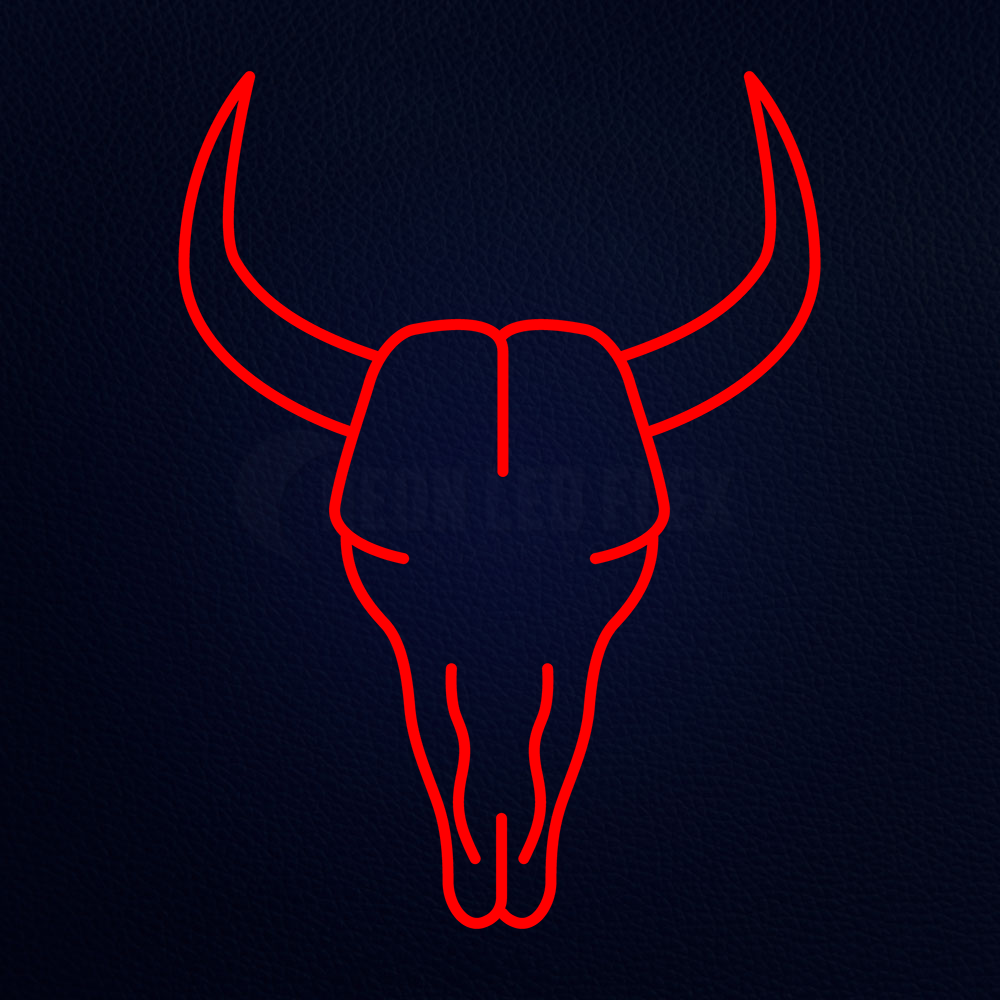Bull Head 24" x 18" LED Neon Sign