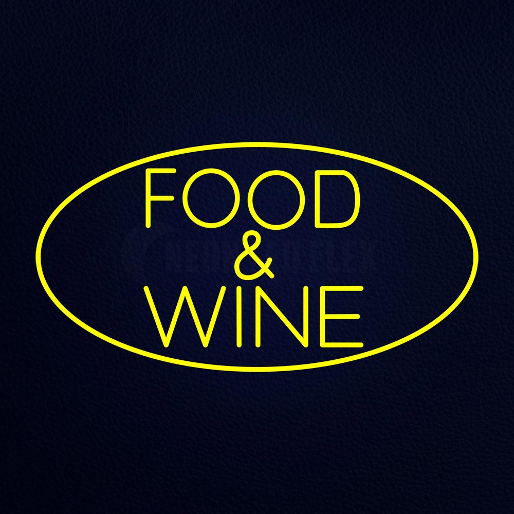 Food and Wine 20" x 37" LED Neon Sign