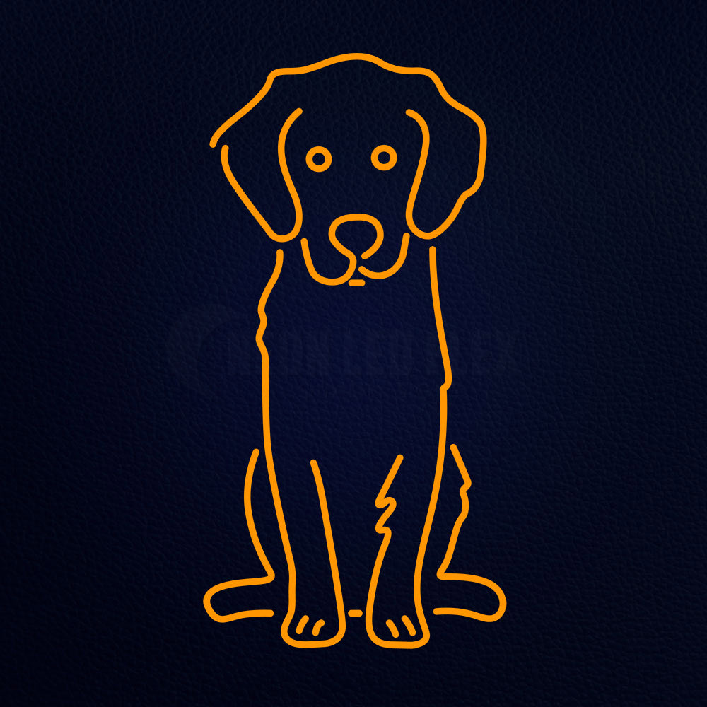 Golden Dog Cartoon 37" x 20" LED Neon Sign