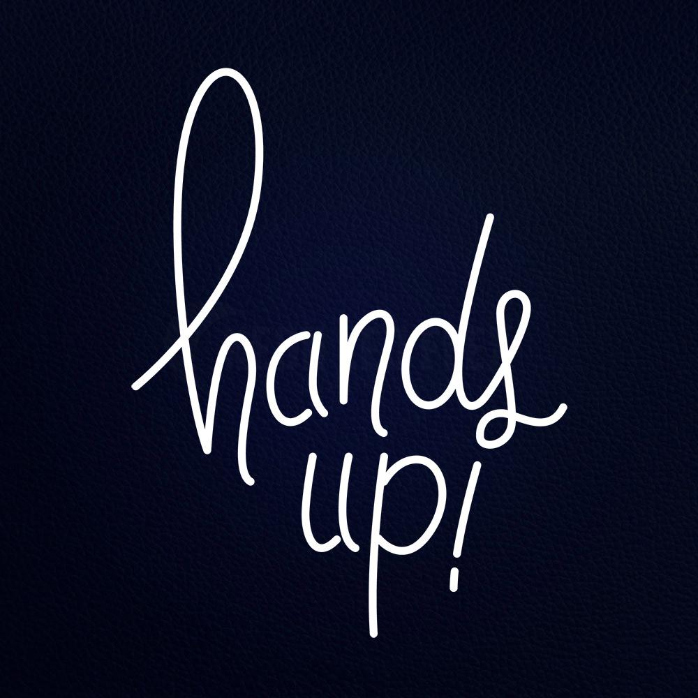 Hands Up 31" x 24" LED Neon Sign