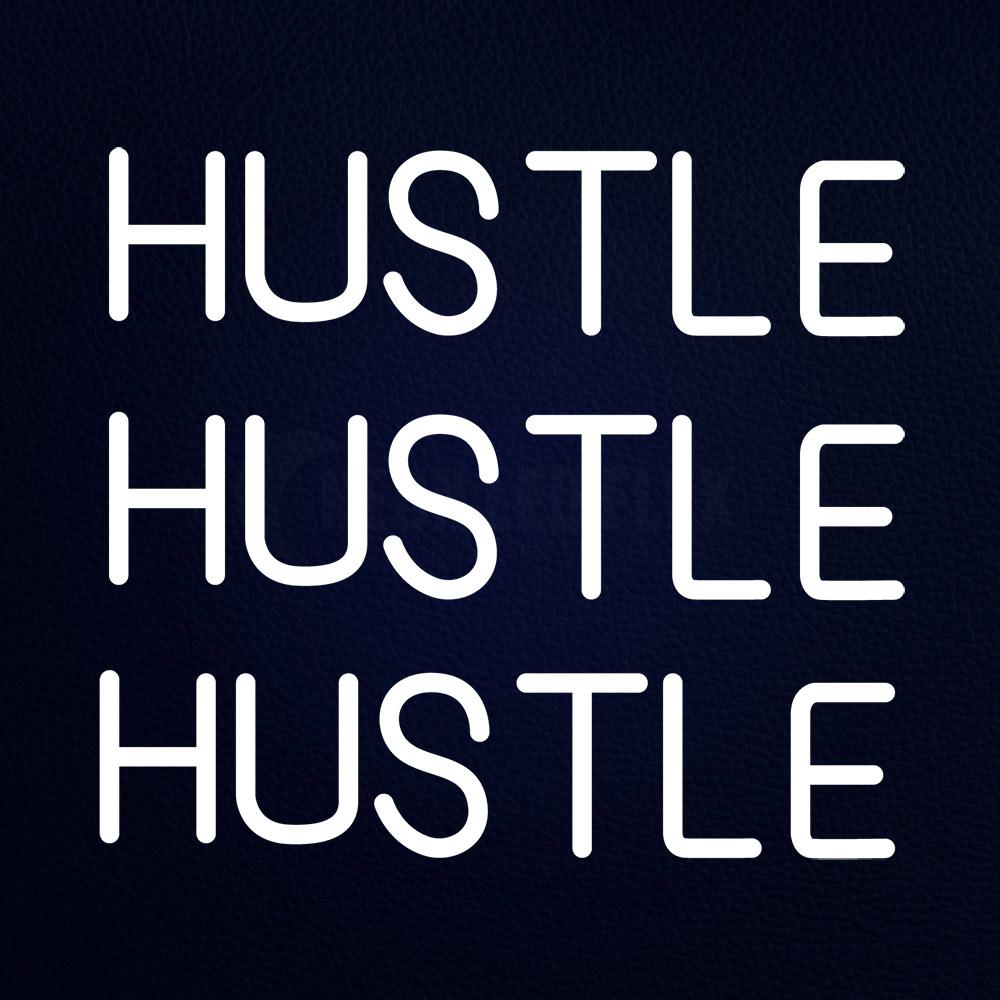Hustel Hustel Hustel 18" x 16" LED Neon Sign