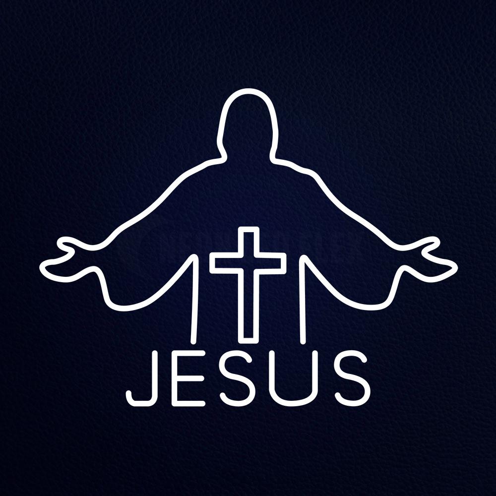 Jesus Christian Cross 24" x 31" LED Neon Sign