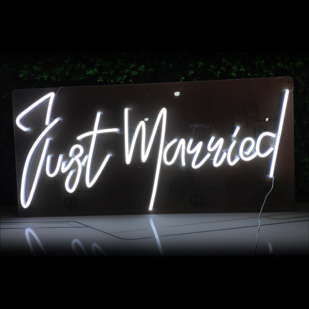 Just Married 28" x 14" LED Neon Sign