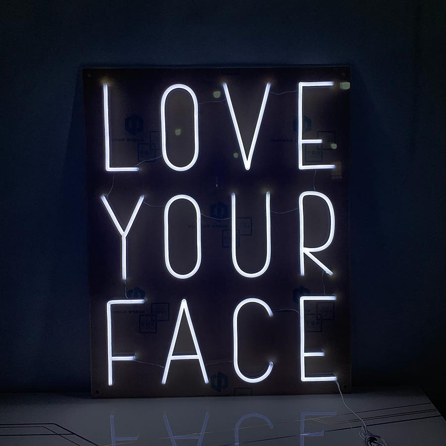 Love Your Face 15" x 18" LED Neon Sign
