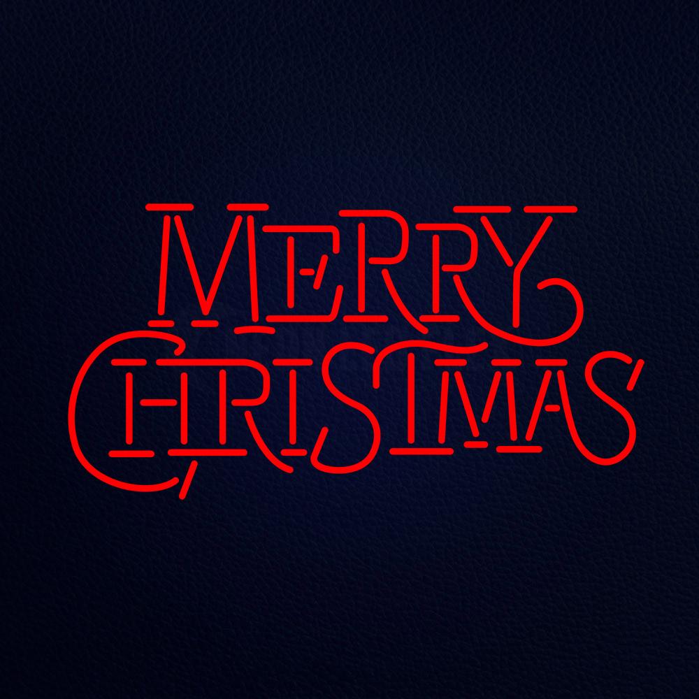 Merry Christmas Block 37" x 20" LED Neon Sign