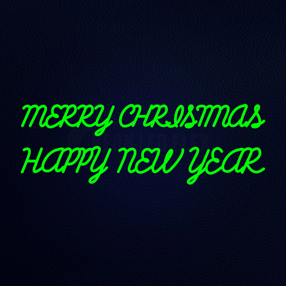 Merry Christmas Happy New Year 37" x 15" LED Neon Sign