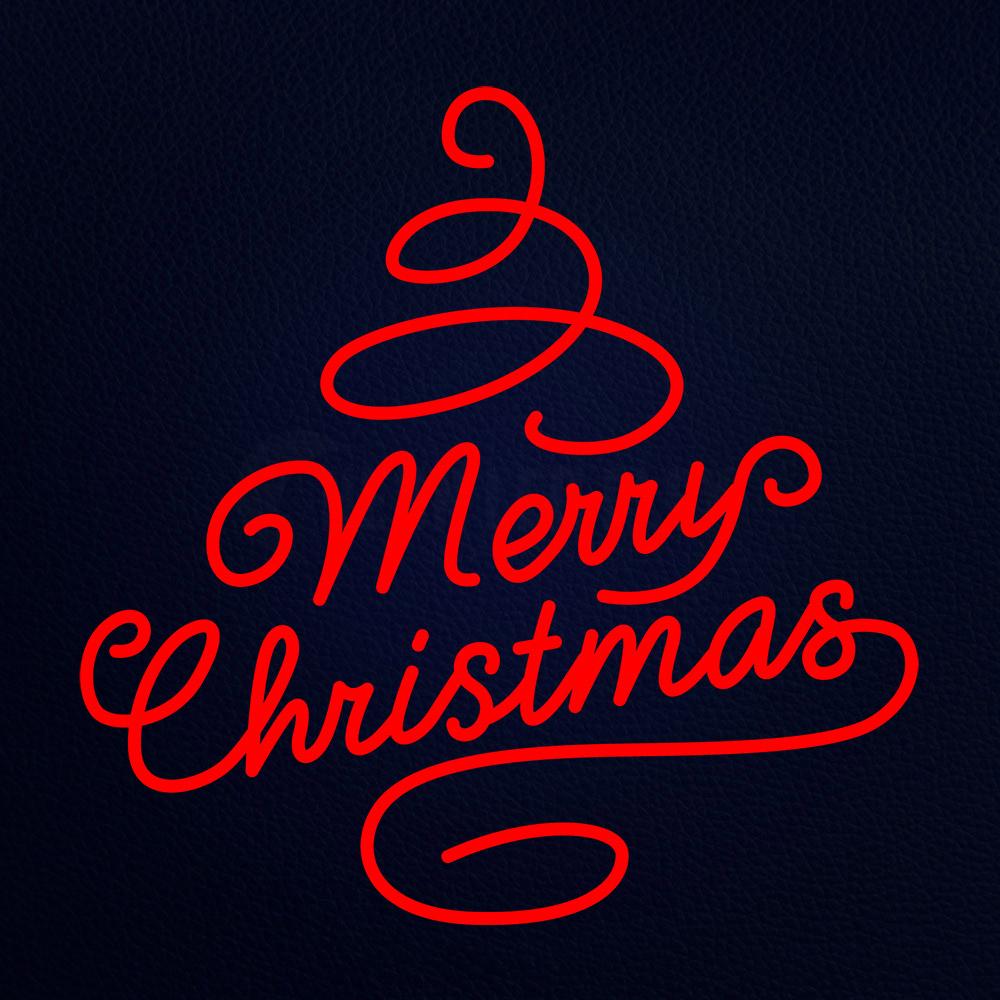 Merry Christmas 24" x 24" LED Neon Sign