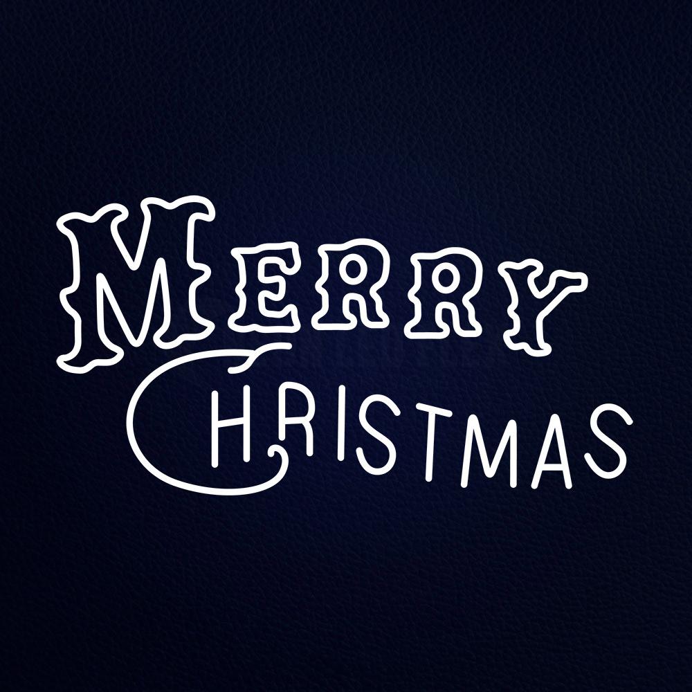 Merry Christmas Logo 37" x 20" LED Neon Sign