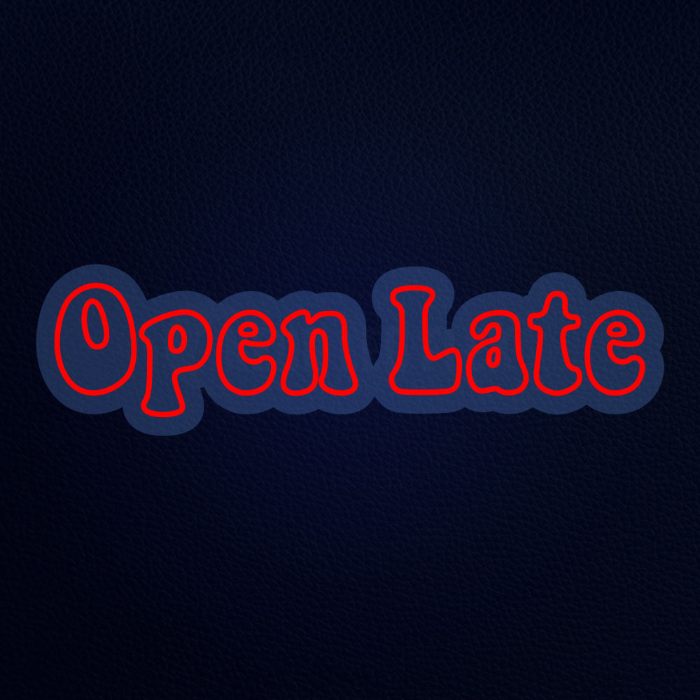 Open Late 32" x 9" LED Neon Sign