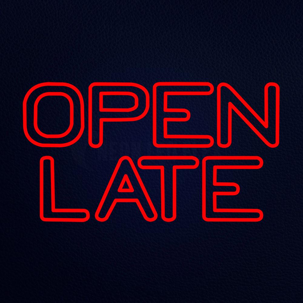 Open Late 30" x 17" LED Neon Sign