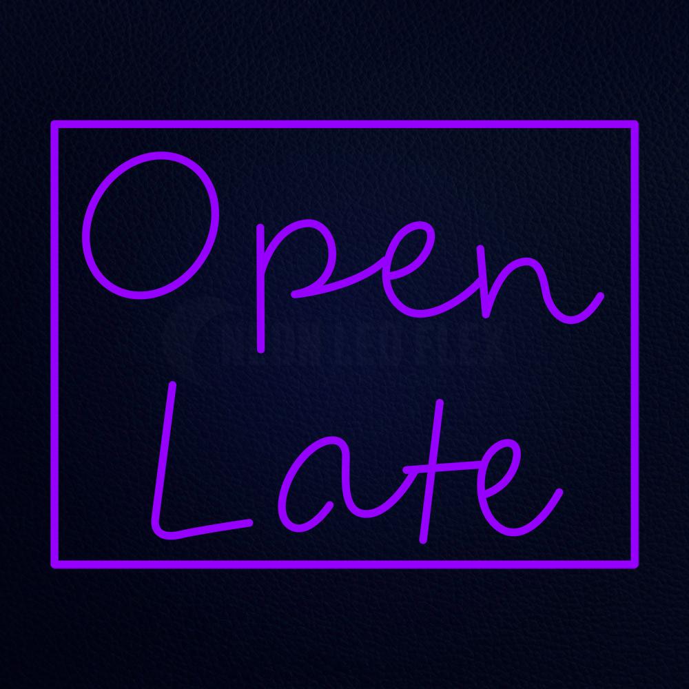 Open Late 31" x 24" LED Neon Sign