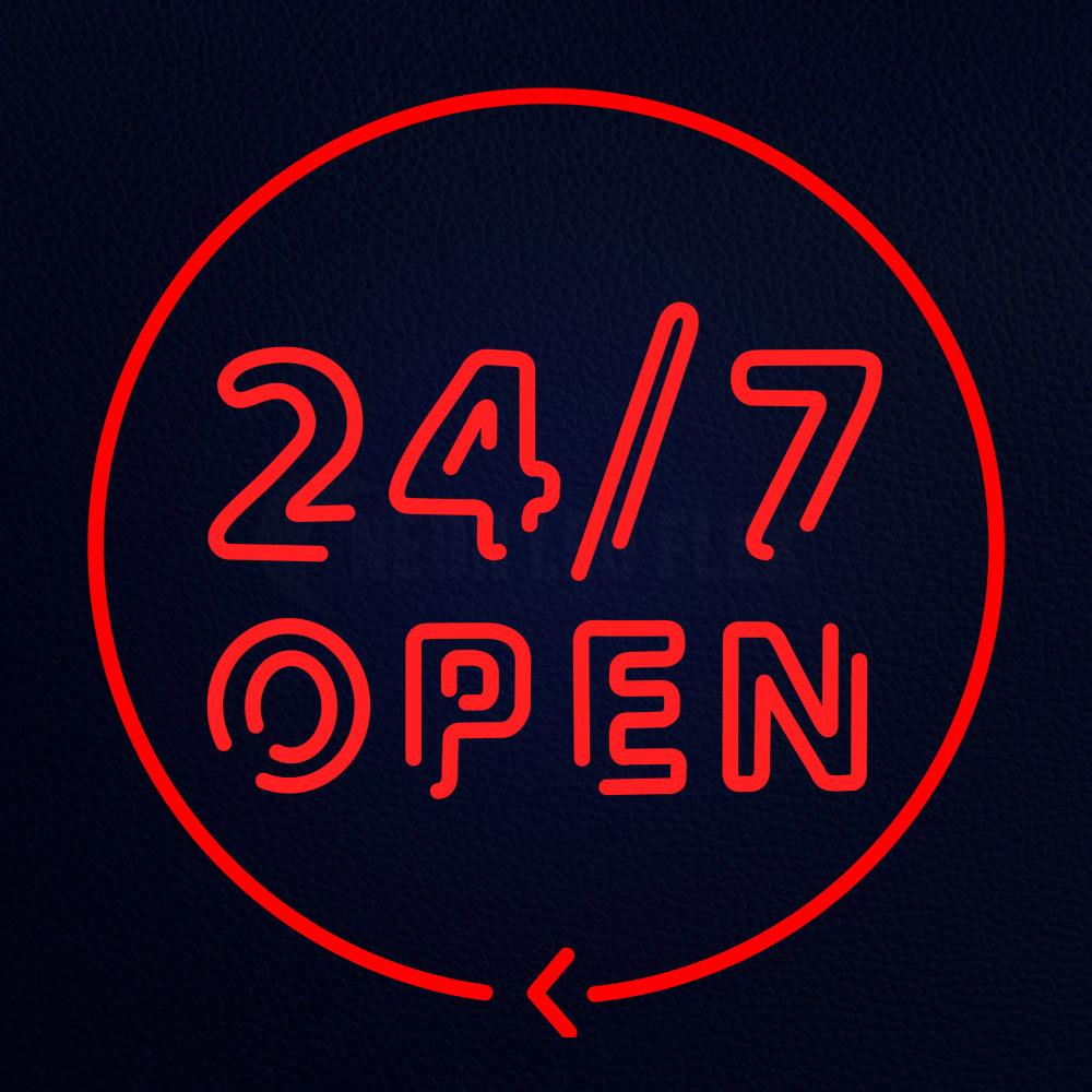 Open 24" x 24" LED Neon Sign
