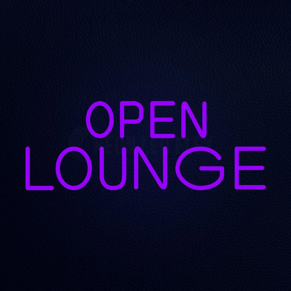 Open Lounge 10" x 24" LED Neon Sign