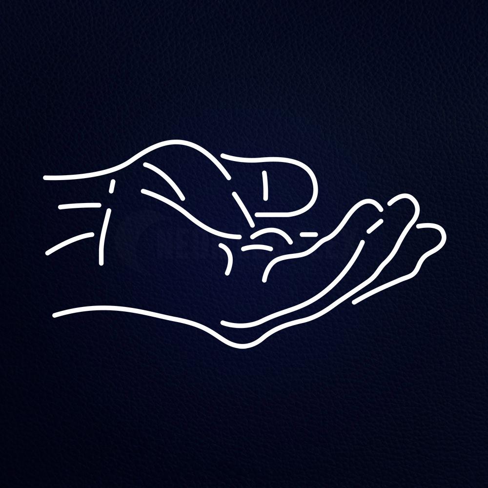 Open Praying Hands 37" x 20" LED Neon Sign