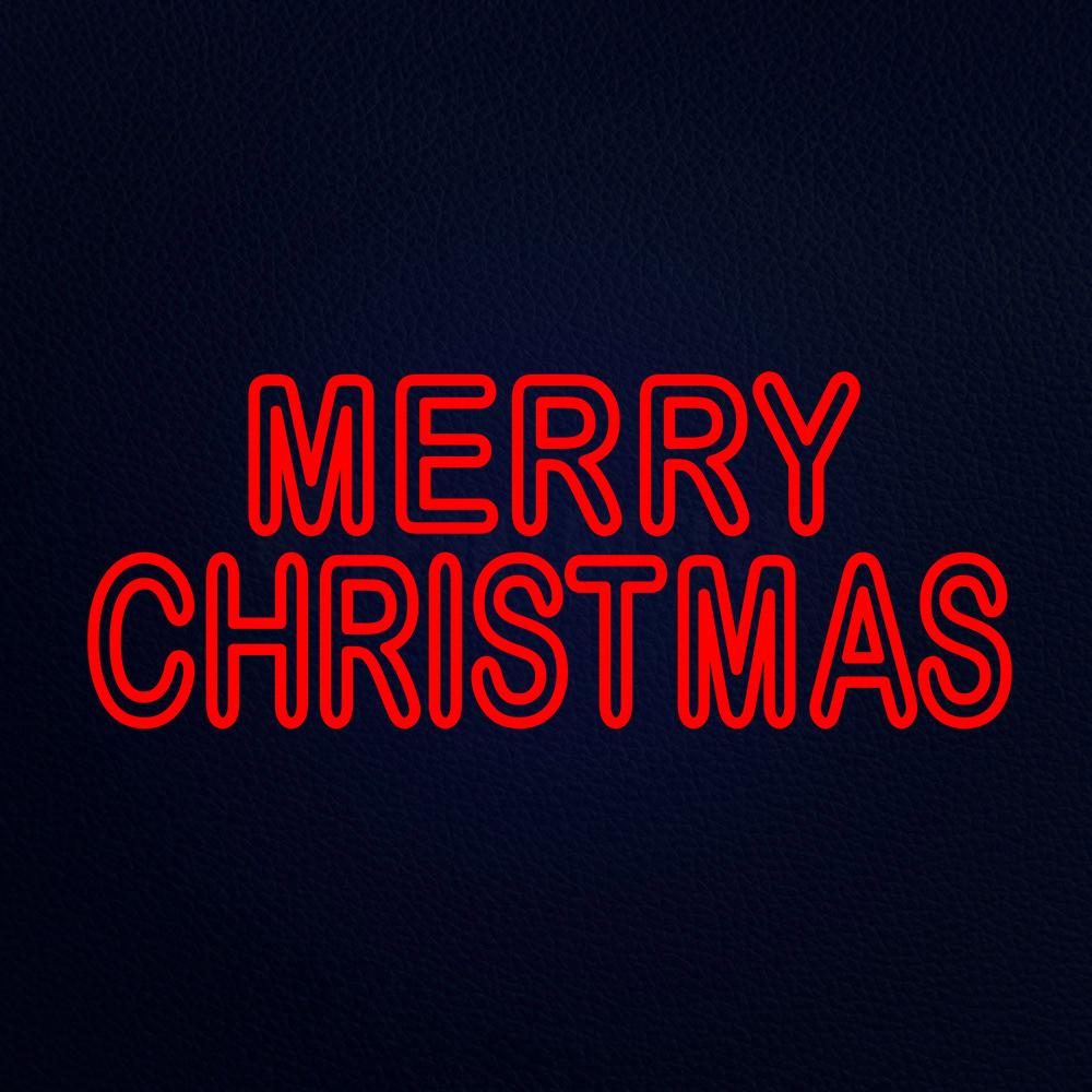 Outline Merry Christmas 30" x 13" LED Neon Sign
