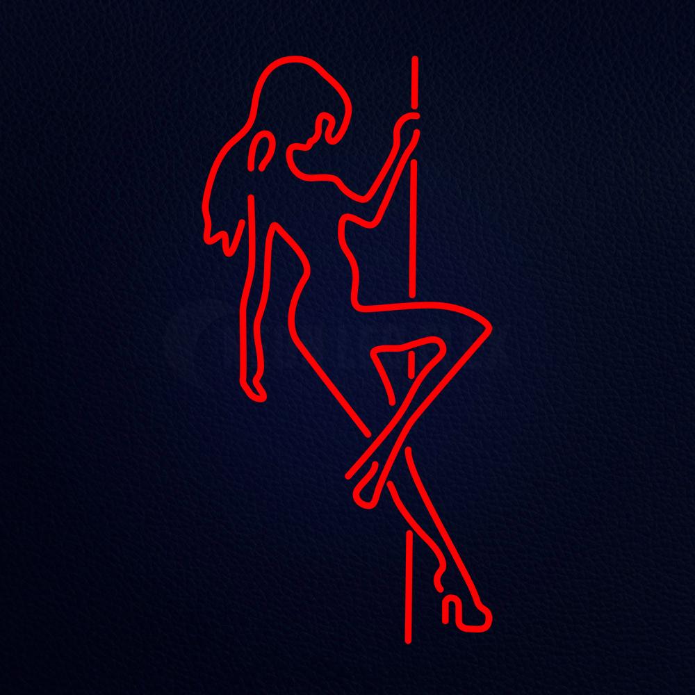 Pole Dance Girl Strip Club 20" x 37" LED Neon Sign