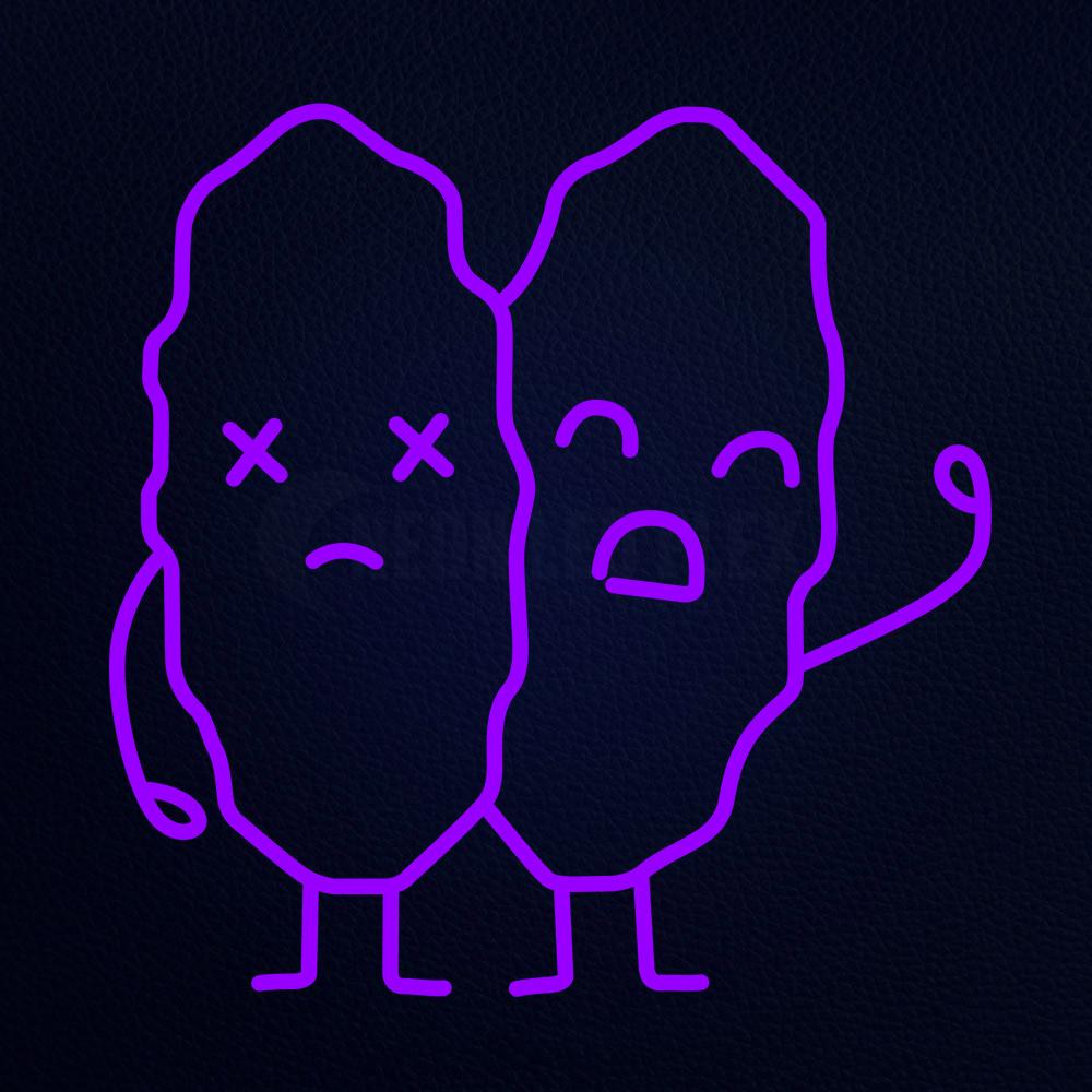 Sad Thymus Gland Emoji 24" x 24" LED Neon Sign