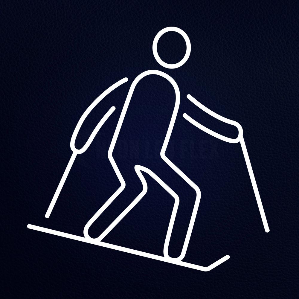 Ski Sticks Skiing 24" x 24" LED Neon Sign