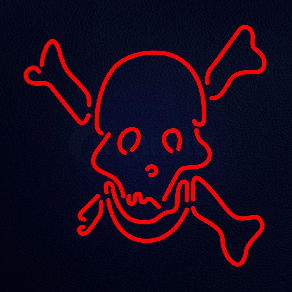 Skull Bones 24" x 24" LED Neon Sign