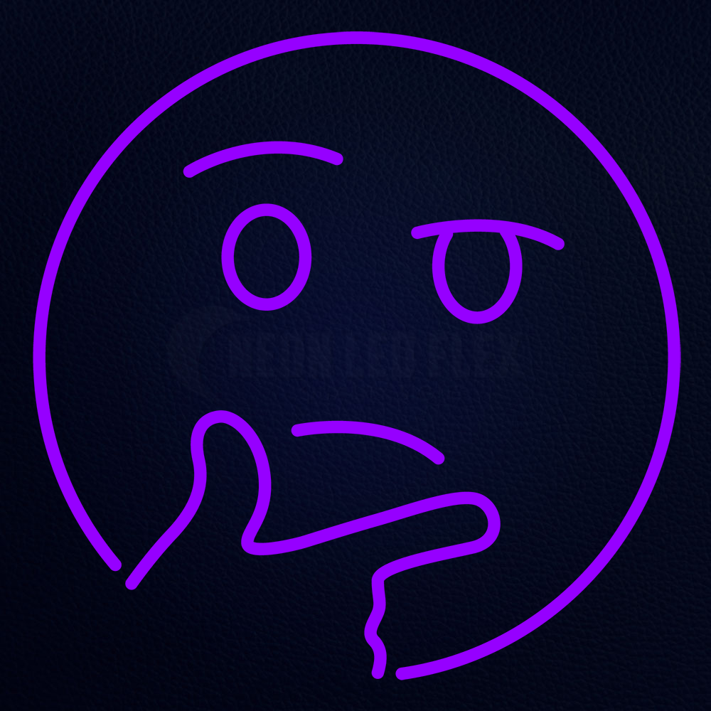 Thinking Emoji 24" x 24" LED Neon Sign