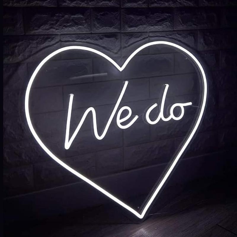 We Do With Love Wedding 18" x 18" LED Neon Sign