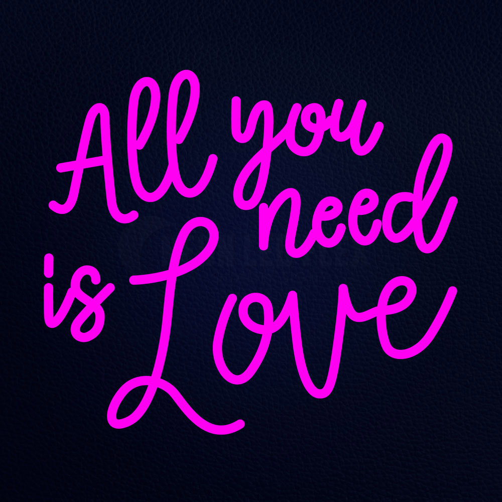 All You Need Is Love 19" x 17" LED Neon Sign
