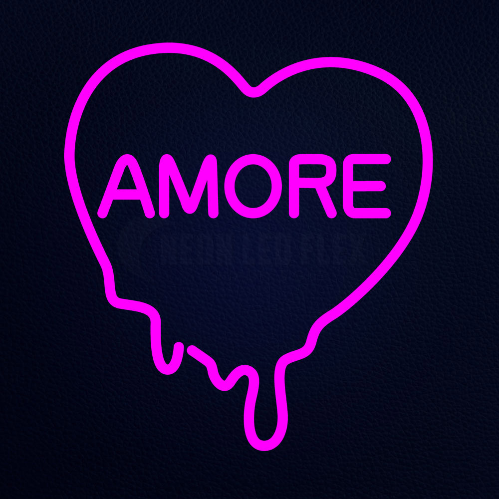 Amore Make My Heart Melt Real 16" x 17" LED Neon Sign