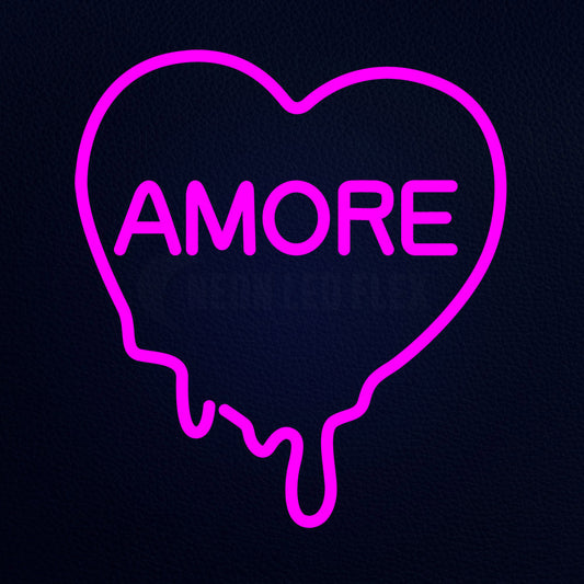 Amore Make My Heart Melt Real 16" x 17" LED Neon Sign
