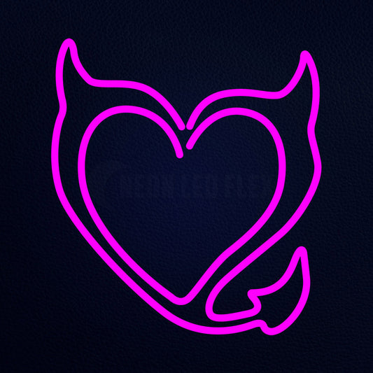 Bad Girl Heart 16" x 17" LED Neon Sign