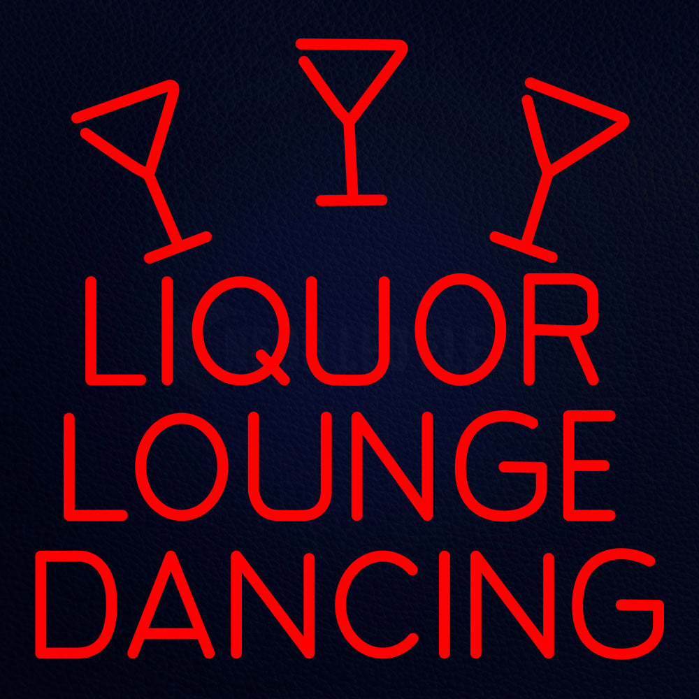 Bar Liquor Lounge Dancing With Wine Glasses 24" x 24" LED Neon Sign