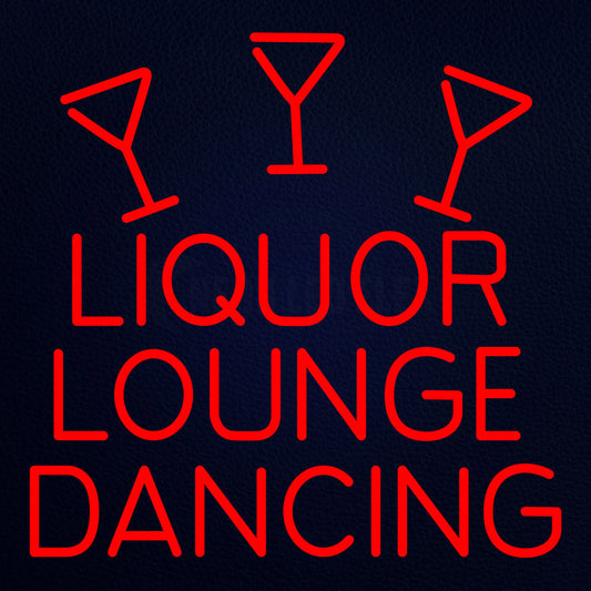 Bar Liquor Lounge Dancing With Wine Glasses 24" x 24" LED Neon Sign