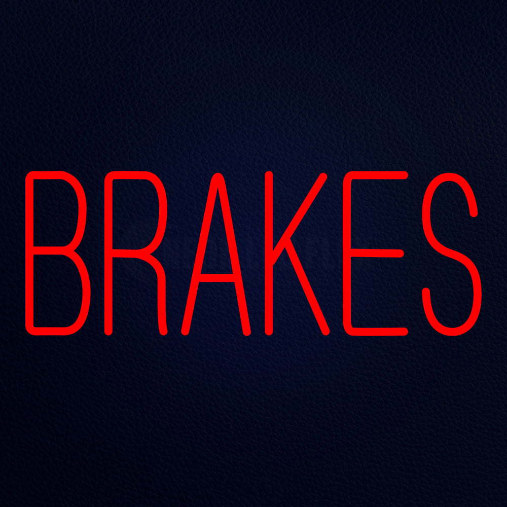 Brakes 10" x 24" LED Neon Sign