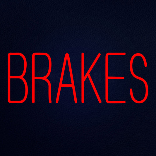 Brakes 10" x 24" LED Neon Sign