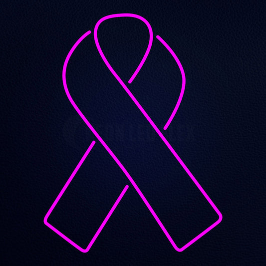 Breast Cancer Ribbon 31" x 24" LED Neon Sign