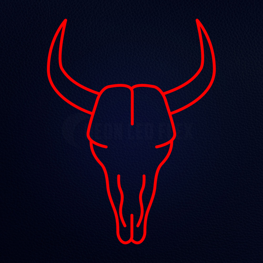 Bull Head 24" x 18" LED Neon Sign