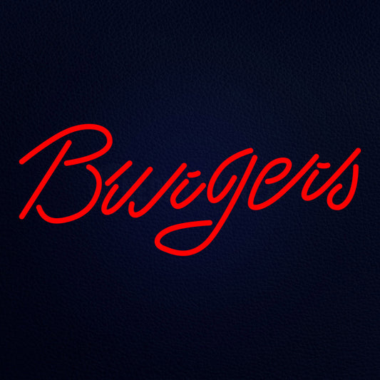 Burgers 10" x 24" LED Neon Sign