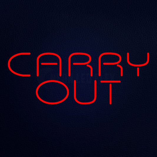 Carry Out Barbeque 17" x 14" LED Neon Sign