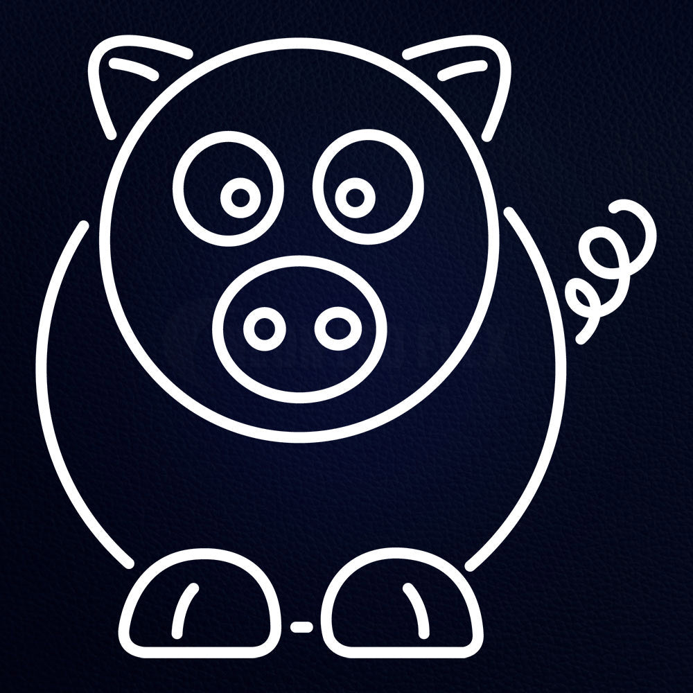 Cartoon Pig 24" x 24" LED Neon Sign