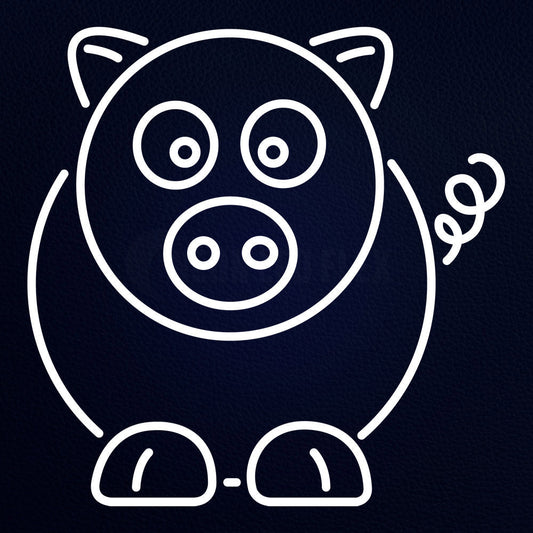 Cartoon Pig 24" x 24" LED Neon Sign