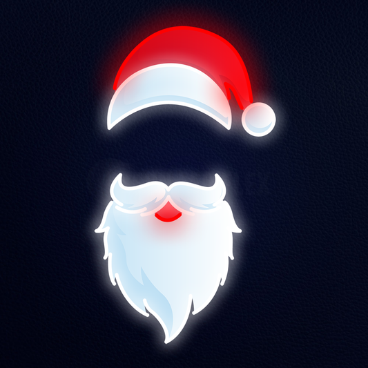 Christmas Santa Claus Face Uv Print Neon Sign