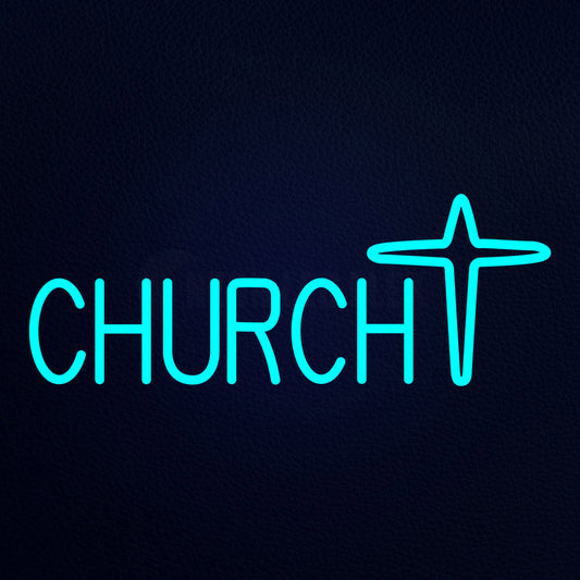 Church 24" x 10" LED Neon Sign