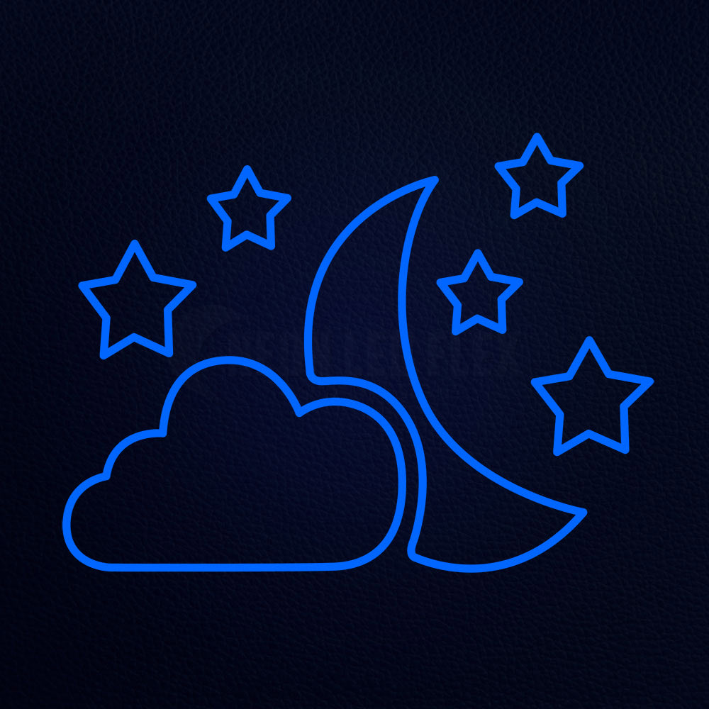 Clouds And Stars 31" x 24" LED Neon Sign