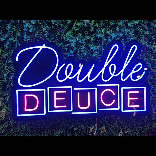 Double Deuce 30" x 17" LED Neon Sign