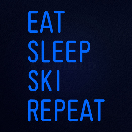 Eat Sleep Ski Repeat 14" x 19" LED Neon Sign