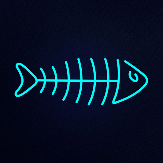 Fishbone Fish Skeleton 24" x 10" LED Neon Sign