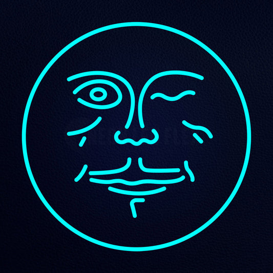 Full Moon Bar And Grill Logo 24" x 24" LED Neon Sign