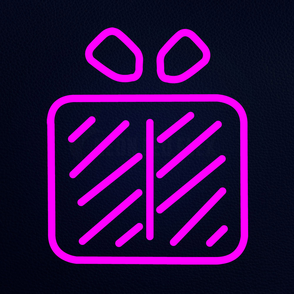 Gift Paking Emoji 14" x 14" LED Neon Sign