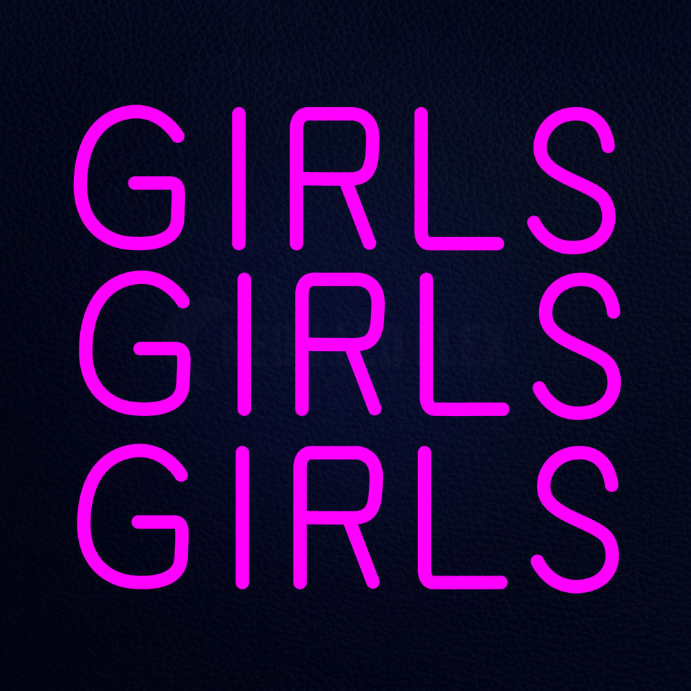 Girl Girl Girl 18" x 16" LED Neon Sign