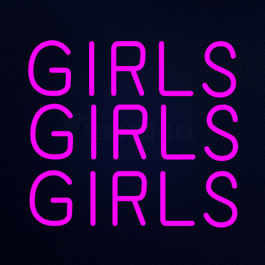 Girl Girl Girl 18" x 16" LED Neon Sign